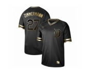 Men's Detroit Tigers #27 Jordan Zimmermann Authentic Black Gold Fashion Baseball Jersey