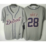 Men's Detroit Tigers #28 Javier Baez Grey Stitched Cool Base Nike Jersey