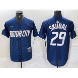 Men's Detroit Tigers #29 Tarik Skubal 2024 Navy City Connect Cool Base Limited Stitched Jersey