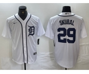 Men's Detroit Tigers #29 Tarik Skubal White Cool Base Stitched Jersey