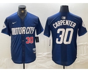 Men's Detroit Tigers #30 Kerry Carpenter Number 2024 Navy City Connect Cool Base Limited Stitched Jersey