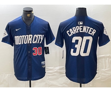 Men's Detroit Tigers #30 Kerry Carpenter Number 2024 Navy City Connect Cool Base Limited Stitched Jersey