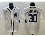 Men's Detroit Tigers #30 Kerry Carpenter White Cool Base Stitched Jersey