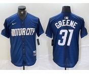 Men's Detroit Tigers #31 Riley Greene 2024 Navy City Connect Cool Base Limited Stitched Jersey