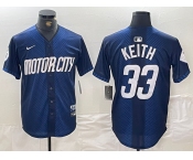 Men's Detroit Tigers #33 Colt Keith 2024 Navy City Connect Cool Base Limited Stitched Jersey