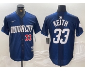 Men's Detroit Tigers #33 Colt Keith 2024 Navy City Connect Cool Base Limited Stitched Jerseys