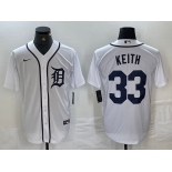 Men's Detroit Tigers #33 Colt Keith White Cool Base Stitched Jersey