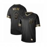 Men's Detroit Tigers #6 Al Kaline Authentic Black Gold Fashion Baseball Jersey