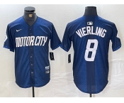 Men's Detroit Tigers #8 Matt Vierling Navy 2024 City Connect Cool Base Limited Stitched Jersey