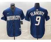 Men's Detroit Tigers #9 Jack Flaherty 2024 Navy City Connect Cool Base Limited Stitched Jersey