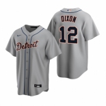 Men's Nike Detroit Tigers #12 Brandon Dixon Gray Road Stitched Baseball Jersey