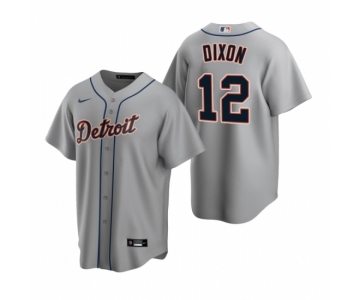 Men's Nike Detroit Tigers #12 Brandon Dixon Gray Road Stitched Baseball Jersey