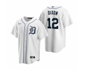 Men's Nike Detroit Tigers #12 Brandon Dixon White Home Stitched Baseball Jersey