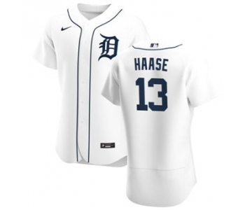 Men's Nike Detroit Tigers #13 Eric Haase White Home 2020 Authentic Player Baseball Jersey