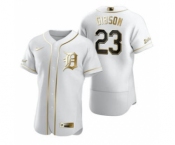 Men's Nike Detroit Tigers #23 Kirk Gibson White 2020 Authentic Golden Edition Baseball Jersey