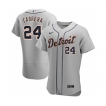 Men's Nike Detroit Tigers #24 Miguel Cabrera 2020 Gray Road Authentic Player Baseball Jersey