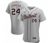 Men's Nike Detroit Tigers #24 Miguel Cabrera 2020 Gray Road Authentic Player Baseball Jersey