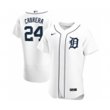 Men's Nike Detroit Tigers #24 Miguel Cabrera 2020 White Home Authentic Player Baseball Jersey