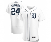 Men's Nike Detroit Tigers #24 Miguel Cabrera 2020 White Home Authentic Player Baseball Jersey