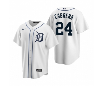 Men's Nike Detroit Tigers #24 Miguel Cabrera White Home Stitched Baseball Jersey