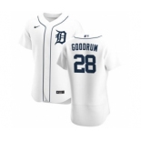 Men's Nike Detroit Tigers #28 Niko Goodrum White Home 2020 Authentic Player Baseball Jersey