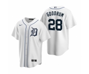 Men's Nike Detroit Tigers #28 Niko Goodrum White Home Stitched Baseball Jersey