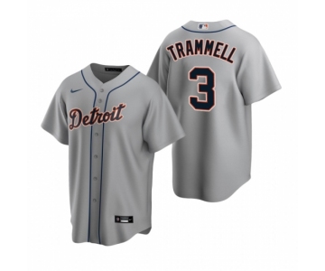 Men's Nike Detroit Tigers #3 Alan Trammell Gray Road Stitched Baseball Jersey