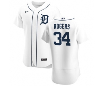 Men's Nike Detroit Tigers #34 Jake Rogers White Home 2020 Authentic Player Baseball Jersey