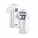 Men's Nike Detroit Tigers #37 Beau Burrows White Home 2020 Authentic Player Baseball Jersey