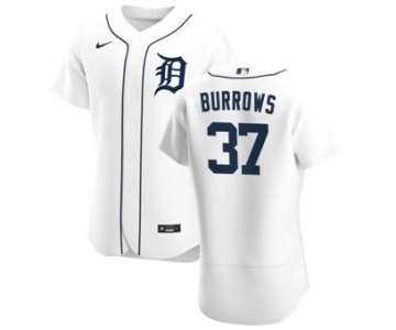 Men's Nike Detroit Tigers #37 Beau Burrows White Home 2020 Authentic Player Baseball Jersey