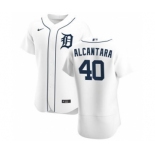 Men's Nike Detroit Tigers #40 Sergio Alcantara White Home 2020 Authentic Player Baseball Jersey