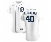 Men's Nike Detroit Tigers #40 Sergio Alcantara White Home 2020 Authentic Player Baseball Jersey