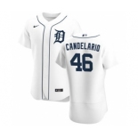 Men's Nike Detroit Tigers #46 Jeimer Candelario White Home 2020 Authentic Player Baseball Jersey