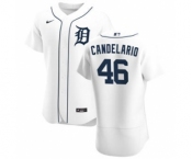 Men's Nike Detroit Tigers #46 Jeimer Candelario White Home 2020 Authentic Player Baseball Jersey