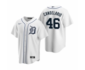 Men's Nike Detroit Tigers #46 Jeimer Candelario White Home Stitched Baseball Jersey