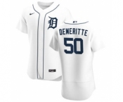 Men's Nike Detroit Tigers #50 Travis Demeritte White Home 2020 Authentic Player Baseball Jersey