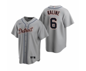 Men's Nike Detroit Tigers #6 Al Kaline Gray Road Stitched Baseball Jersey