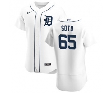 Men's Nike Detroit Tigers #65 Gregory Soto White Home 2020 Authentic Player Baseball Jersey