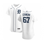 Men's Nike Detroit Tigers #67 Jose Cisnero White Home 2020 Authentic Player Baseball Jersey