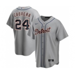 Men's Nike Tigers #24 Miguel Cabrera Gray 2020 Baseball Cool Base Jersey