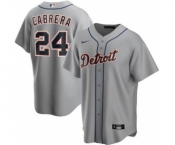 Men's Nike Tigers #24 Miguel Cabrera Gray 2020 Baseball Cool Base Jersey