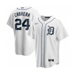 Men's Nike Tigers #24 Miguel Cabrera White 2020 Baseball Cool Base Jersey