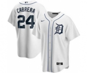 Men's Nike Tigers #24 Miguel Cabrera White 2020 Baseball Cool Base Jersey