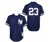 Men's Mitchell and Ness 1995 New York Yankees #23 Don Mattingly Replica Blue Throwback MLB Jersey