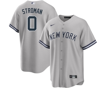 Men's New York Yankees #0 Marcus Stroman Gray Cool Base Stitched Baseball Jersey