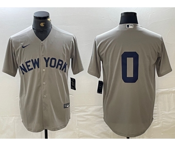 Men's New York Yankees #0 Marcus Stroman Grey Cool Base Stitched Baseball Jersey