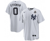 Men's New York Yankees #0 Marcus Stroman White 2024 World Series With Name Cool Base Stitched Baseball Jersey