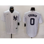 Men's New York Yankees #0 Marcus Stroman White Cool Base Stitched Jersey