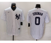 Men's New York Yankees #0 Marcus Stroman White Cool Base Stitched Jersey