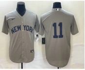 Men's New York Yankees #11 Anthony Volpe 2021 Grey Field of Dreams Cool Base Stitched Baseball Jersey